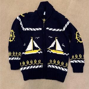 Navy Blue and Yellow Nautical Sweater